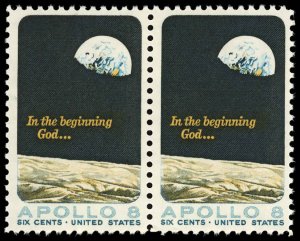 US Sc 1371 MNH PAIR - 1969 6¢ Apollo 8 -  See Scan