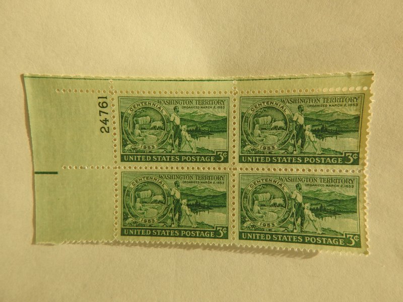 U. S. #1019  MINT  Plate Block  OG  NH