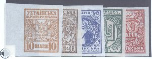 Ukraine, Scott #1-5, MH,complete set