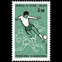 ANDORRA FR. 1986 - Scott# 346 W.Cup Soccer Set of 1 NH