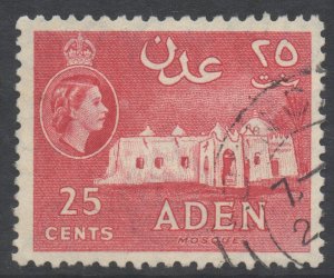 Aden Scott 51 - SG54, 1953 Elizabeth II 25c used
