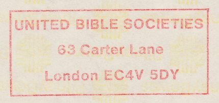 Meter cut GB / UK 1985 United Bible Societies