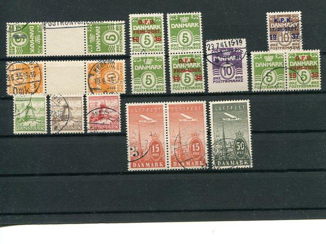 Denmark lot of se-tenants plus  used  VF  - Lakeshore Philatelics