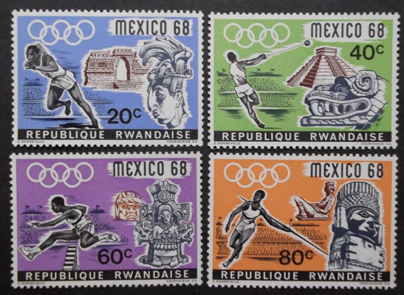 1968 Rwanda 261-264 1968 Olympic Games in Mexiko