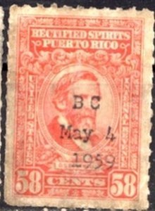 Puerto Rico #RE45 George S. Boutwell Revenue 'WINES' Issue 1942-57
