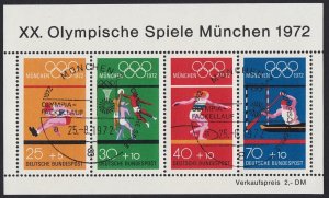 MUNICH Olympics = Different SPORTS & LOCATIONS, CTO. Original Gum Germany 1972