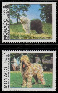 MONACO Sc. 1336-7 Int'l. Dog Show 1982 MNH