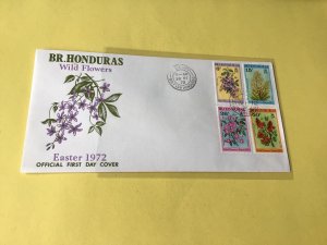 British Honduras Wild Flowers Easter 1972  stamps cover Ref 537323