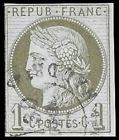 1870 France Sc# 38 Used Gem No Faults