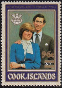 Cook Islands 1983 MH Sc #715 96c on $2 Charles and Diana