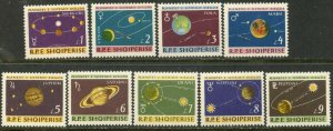 ALBANIA Sc#777-785 1964 Planets Complete Set OG Mint LH