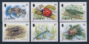 [41352] Jersey 2002 Insects Insekten Bee Ladybird Cricket Dragonfly MNH