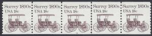 #1907 18c Surrey 1890s PNC Strip/5 P#16 1981 Mint NH