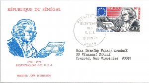 Senegal FDC 1976 - US Bicentennial - Dakar - F64379