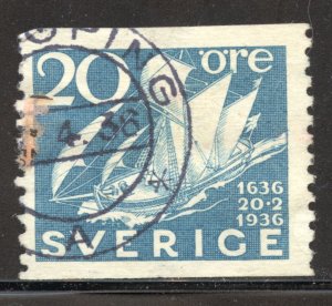 Sweden Scott 254 Used HR - 1936 300th Swedish Postal Service - SCV $5.00