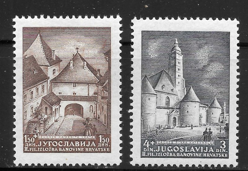 Yugoslavia Scott B124-25 Unused LHOG - 1941 2nd Philatelic Expo of Croatia