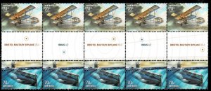 AUSTRALIA  2014 MILITARY AVIAITION AND SUBMARINE  GUTTERSTRIP MNH