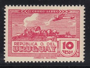 Uruguay 1939-44 10p Rose MNH Forgery. Scott C105 var