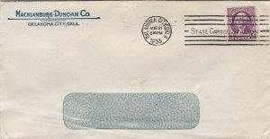 U.S. MACKLANBURG DUNCAN CO. Oklahoma City 1933 State Slogan Stamp Cover Rf 47794