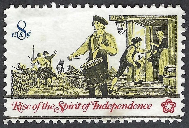 United States #1479 8¢ Rise of the Sprit of Independence (1973). Error. Used.