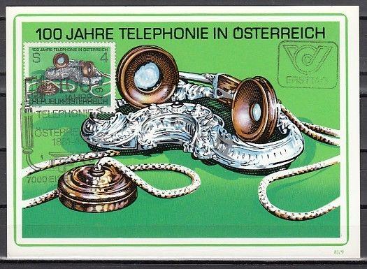 Austria, Scott cat. 1179. Telephone Service issue on a Maximum Card.