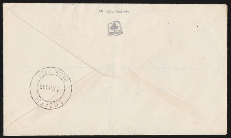 BECHUANALAND : 1948 KGVI Silver Wedding Registered FDC cover. To South Africa. 