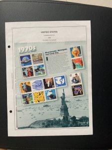 US 1999 celebrate the century 1970 stamps new with album page