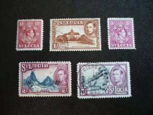 Stamps - St. Lucia - Scott# 113,121-124 - Used Part Set of 5 Stamps