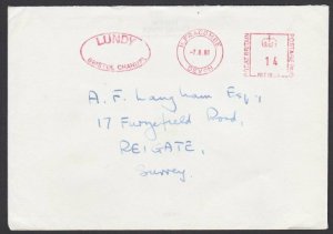 GB LUNDY 1981 cover  - Puffin stamps........................................F885