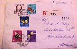SWITZERLAND BUTTERFLY 1954 SET #602-6 CAT 40M (=$26.00)