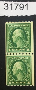 US STAMPS #410  MINT OG NH LINE PAIR LOT #31791