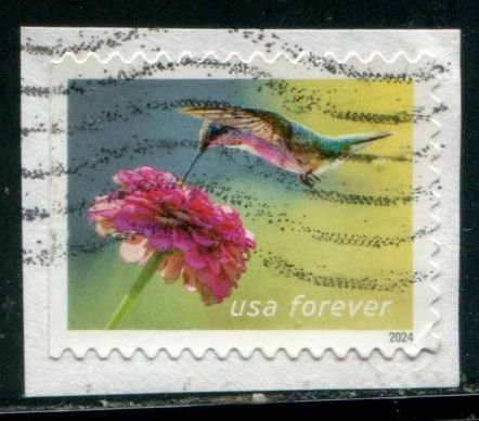5847 US (68c) Garden Delights - Zinnia SA bklt, used on paper
