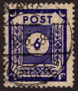 1945, Germany, East Saxony 6pf, Used, Sc 15N18 (Dark blue violet)