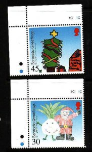 Bermuda-Sc#796-7- id9-unused NH set-Christmas-2000-