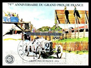 1981 Central Africa Rep Souvenir Sheet -75th Anniv French Grand Prix Race A1 