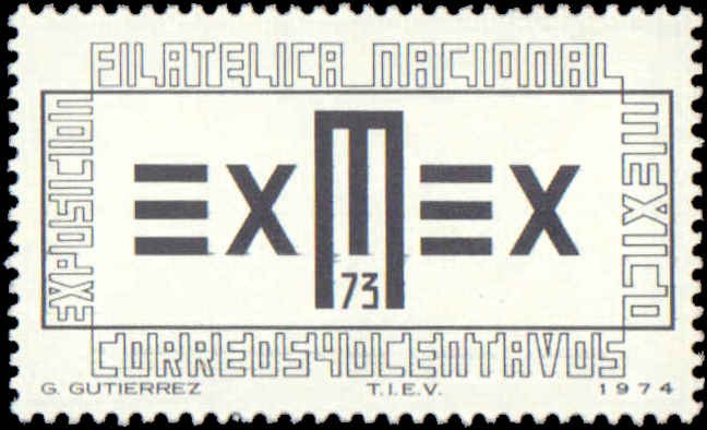 Mexico #1058, Complete Set, 1974, Stamp Show, Never Hinged