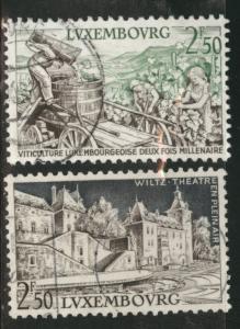 Luxembourg Scott 344-345 Used 1958 Moselle wine set