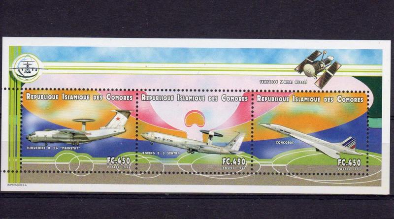 Comoro Islamic Rep.99 Concorde-Boeing E-3 Strip (3) Sc.939 