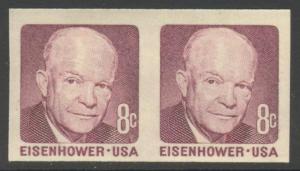 U.S. 1402a 8-cent Eisenhower Imperforate Coil Pair Error