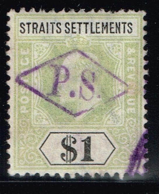 Straits Settlement SG# 119, Used, Interesting Cancel.      Lot 03292015