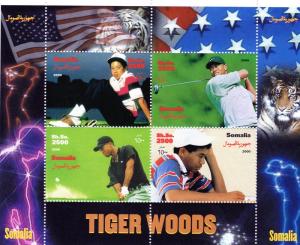 SOMALIA 2000  Tiger Woods-Golf Shlt.(4) MNH VF 