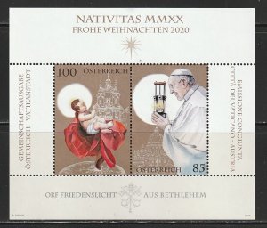 2020 Austria - Sc 2908 - MNH VF - 1 MS - Vatican