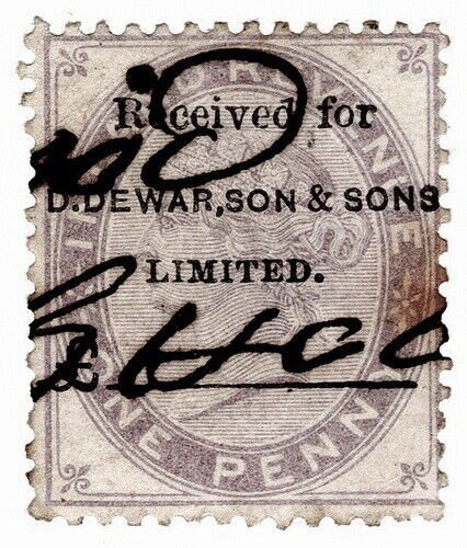 (I.B) QV Commercial Overprint : D Dewar Son & Sons 