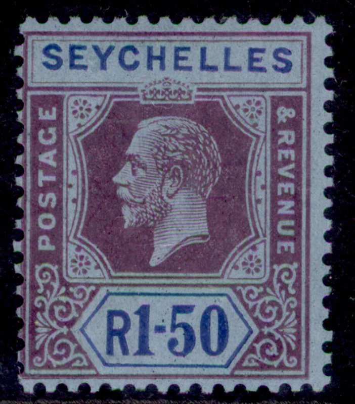 SEYCHELLES GV SG121, 1r 50 purple & blue/blue, VLH MINT. Cat £20.