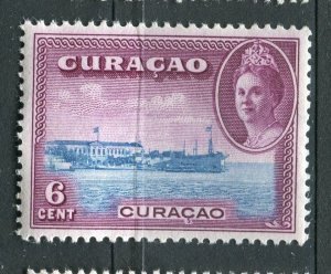 NETHERLANDS CURACAO; 1942 early Wilhelmina Airmail issue Mint hinged 6c. value