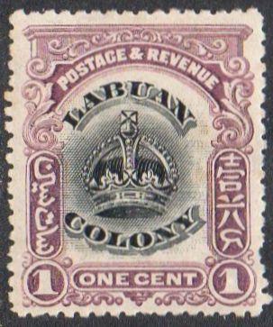Labuan 1903 1c black and purple MH