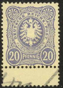 GERMANY 1880-83 20pf Grayish Ultramarine ARMS Issue Sc 40a MNH