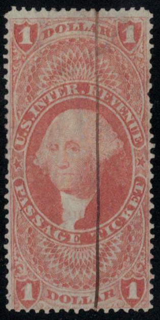 US #R74c SCV $350.00  VF used, nice light pen stroke cancel, very fresh stamp...