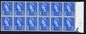 Scotland XS10 4d Ultra Crowns Wmk Violet Phos Block 12 Dot Before E Retouch