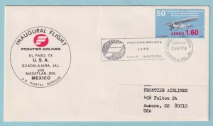 FIRST FLIGHT EL PASO GUADALAJARA MAZATLAN  FRONTIER AIRLINES CV262